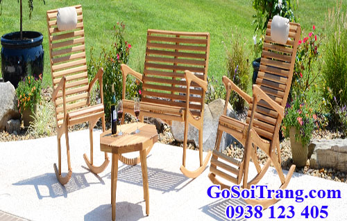 bàn ghế ngoại thất làm từ gỗ sồi trắng