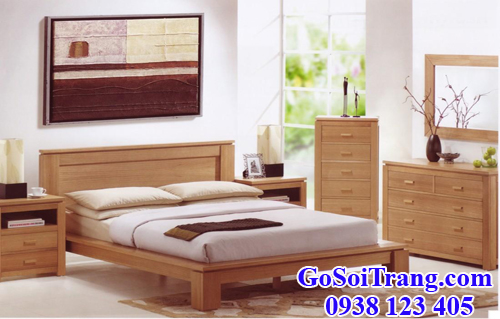 giường ngũ làm từ gỗ sồi trắng mỹ nhập khẩu tại gỗ phương nam